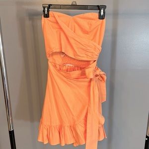 Free people bandeau wrap mini dress size XS